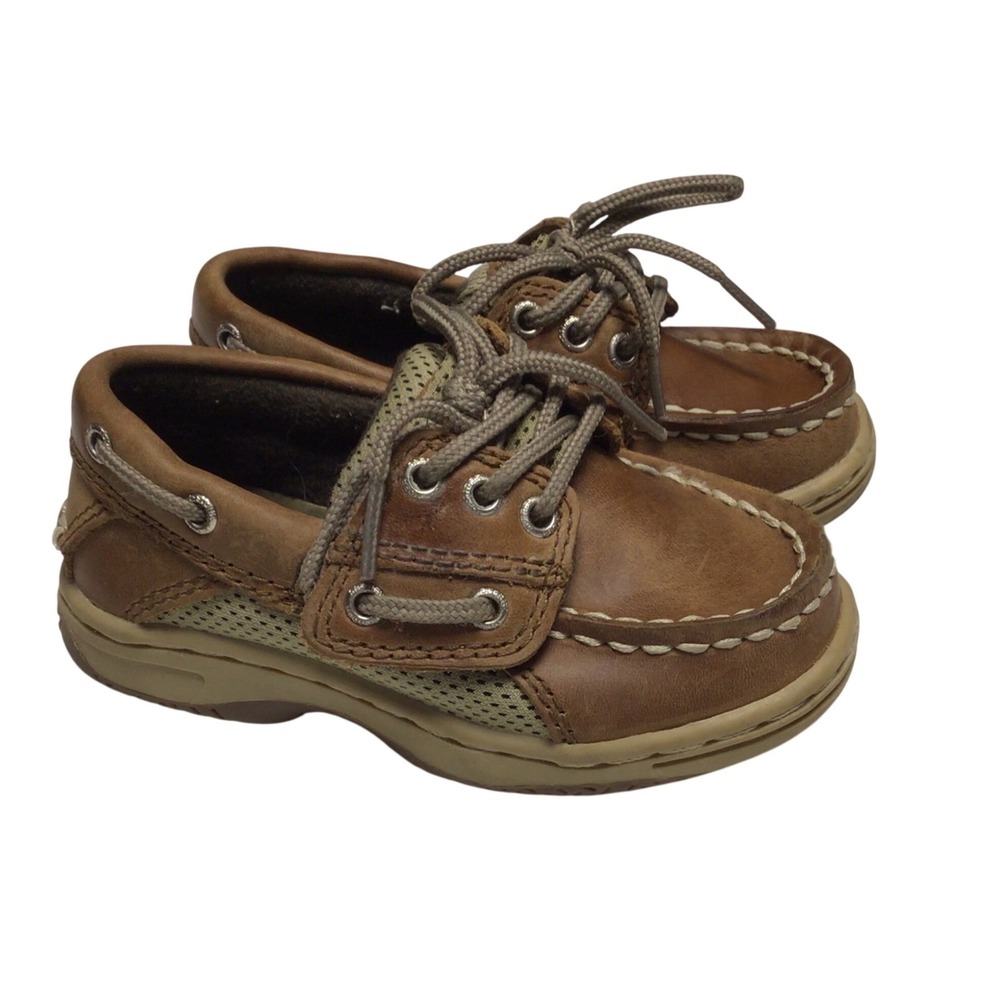 Sperry Top Sider Bullfish Tan Leather Boat Shoe Toddler Baby 6M